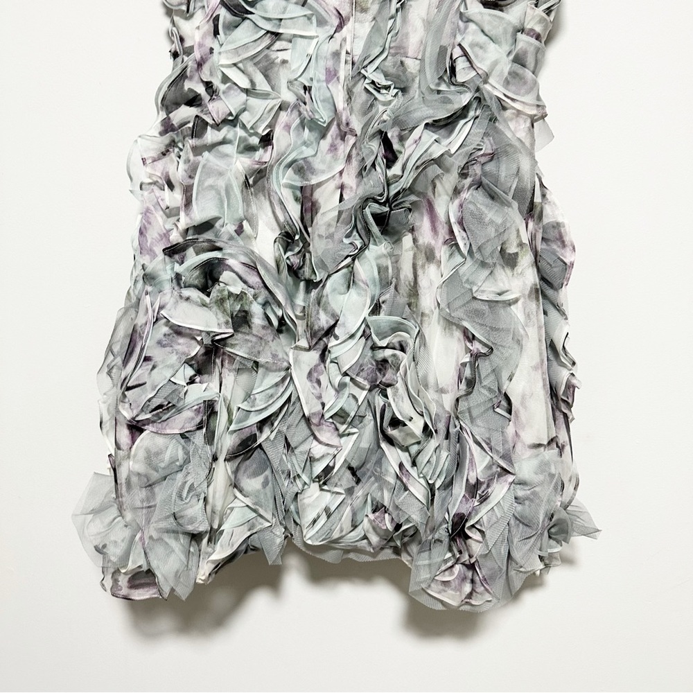 BCBGMAXAZRIA Eva Silk Ruffled Petal Dress Size 8 - Picture 6 of 15